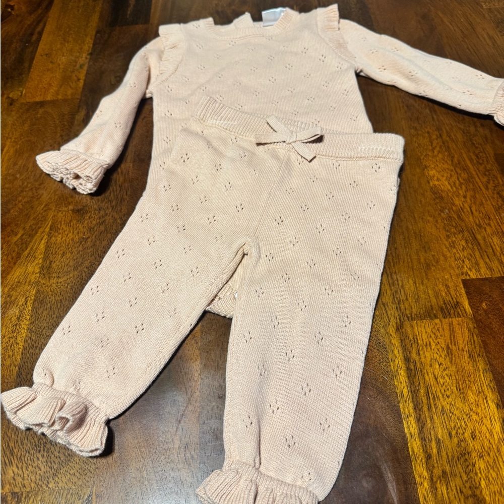 Adorable Pink Knit Baby Outfit